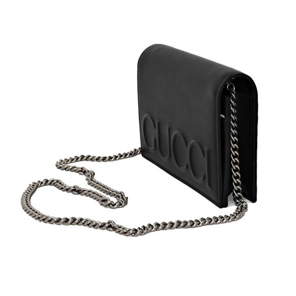 NEW GUCCI XL LOGO LEATHER CROSS-BODY BAG - Picture 2 of 8